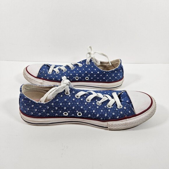 Converse All Star Blue Star Pattern Sneakers Womens Junior Size 5 - Picture 2 of 9